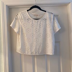 White floral crop top